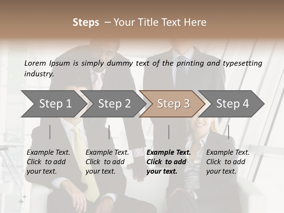 A Group Of Business People Standing Around A Table PowerPoint Template