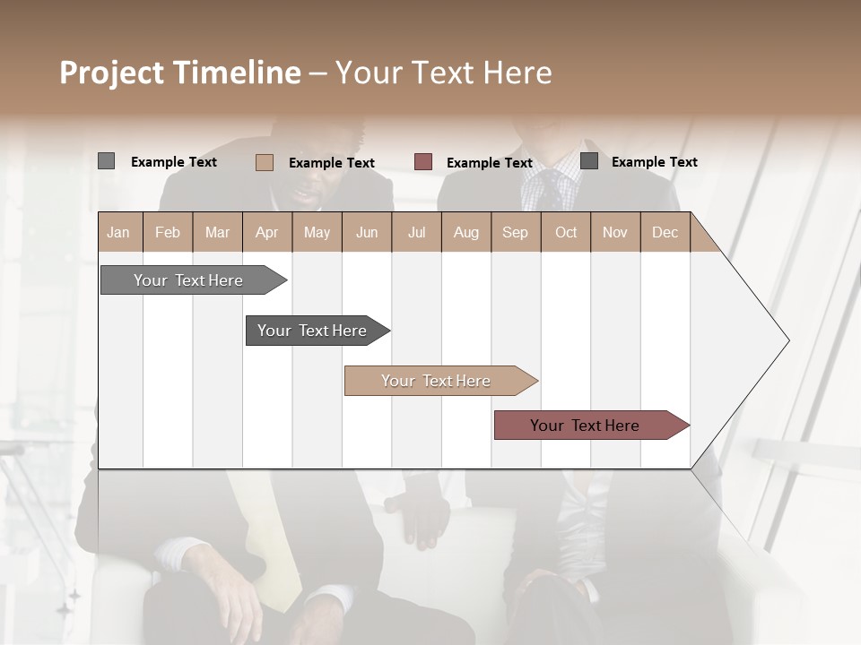 A Group Of Business People Standing Around A Table PowerPoint Template