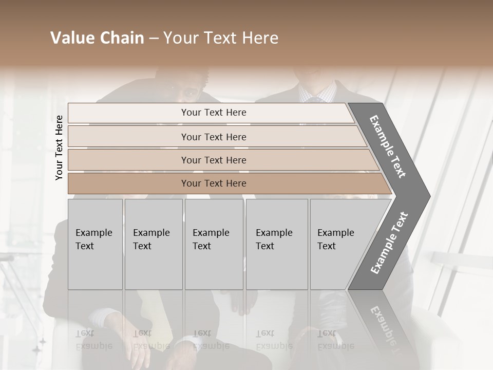 A Group Of Business People Standing Around A Table PowerPoint Template