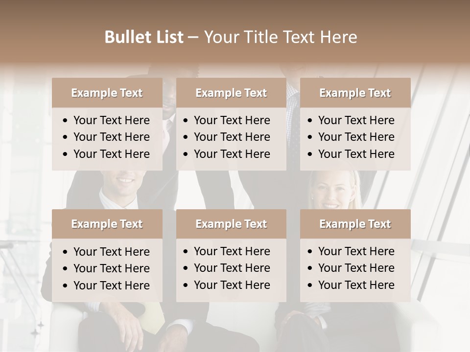 A Group Of Business People Standing Around A Table PowerPoint Template