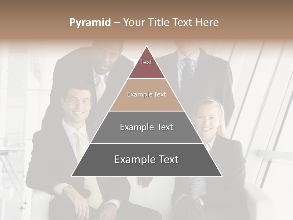A Group Of Business People Standing Around A Table PowerPoint Template