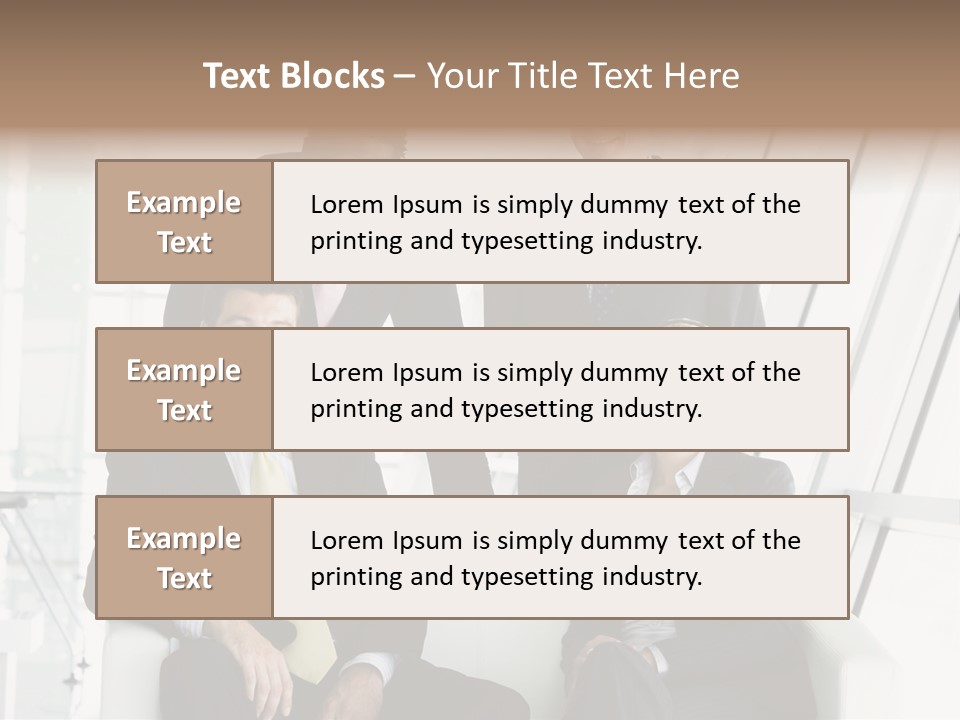 A Group Of Business People Standing Around A Table PowerPoint Template