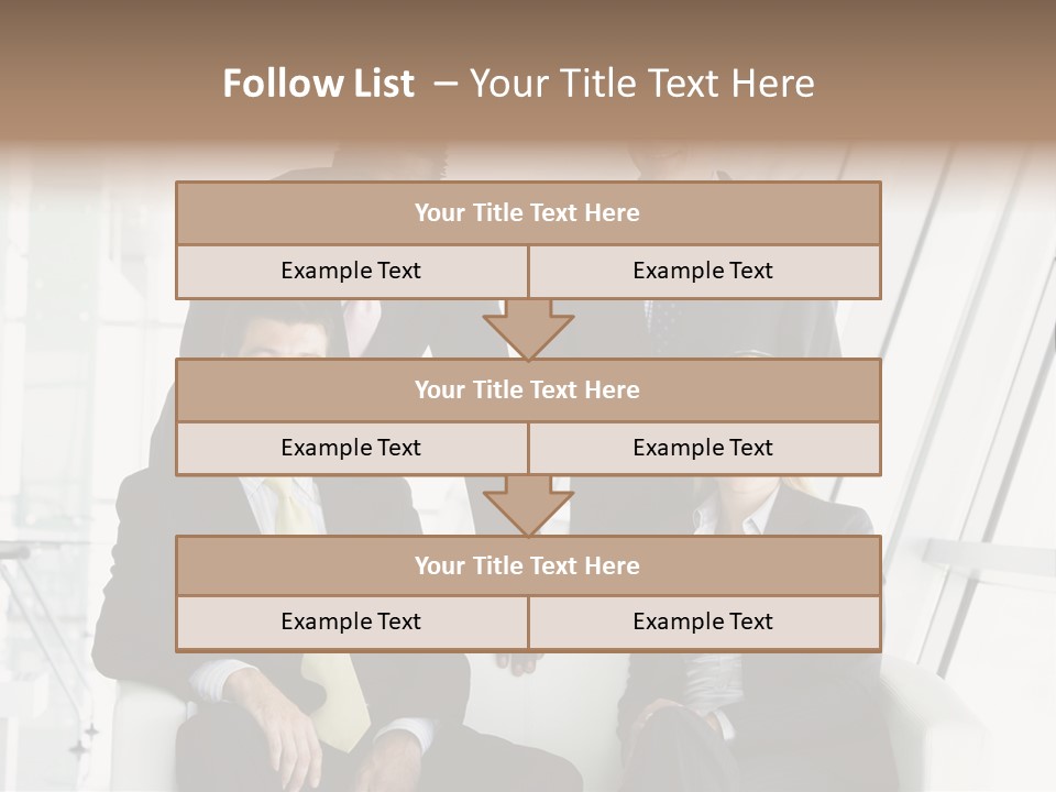 A Group Of Business People Standing Around A Table PowerPoint Template
