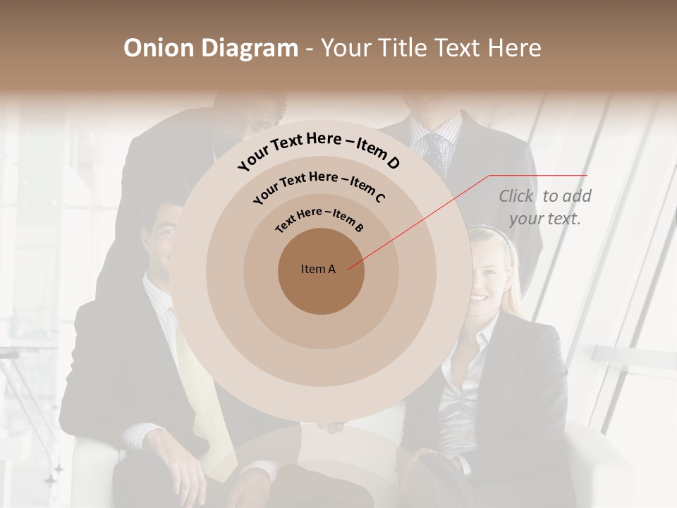 A Group Of Business People Standing Around A Table PowerPoint Template