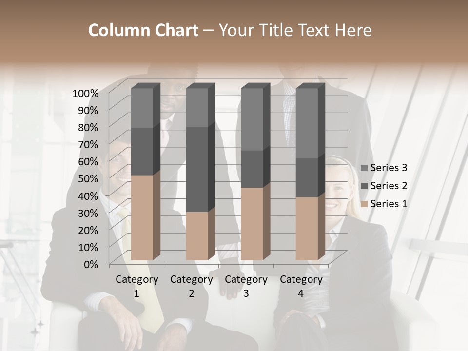 A Group Of Business People Standing Around A Table PowerPoint Template