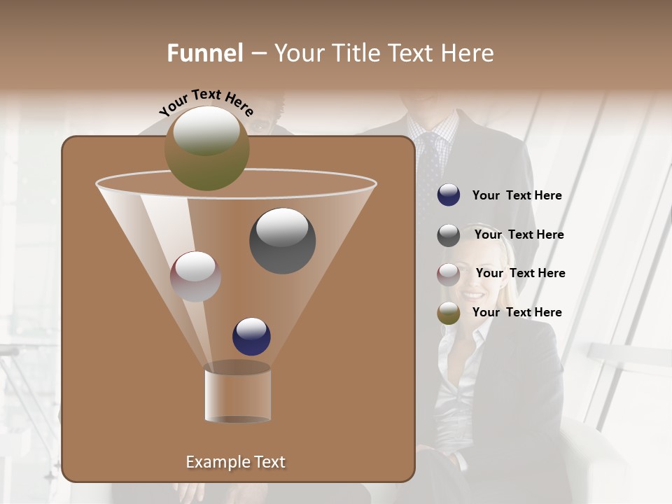 A Group Of Business People Standing Around A Table PowerPoint Template