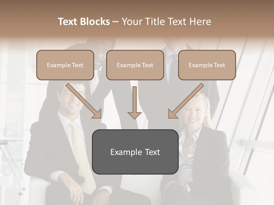 A Group Of Business People Standing Around A Table PowerPoint Template
