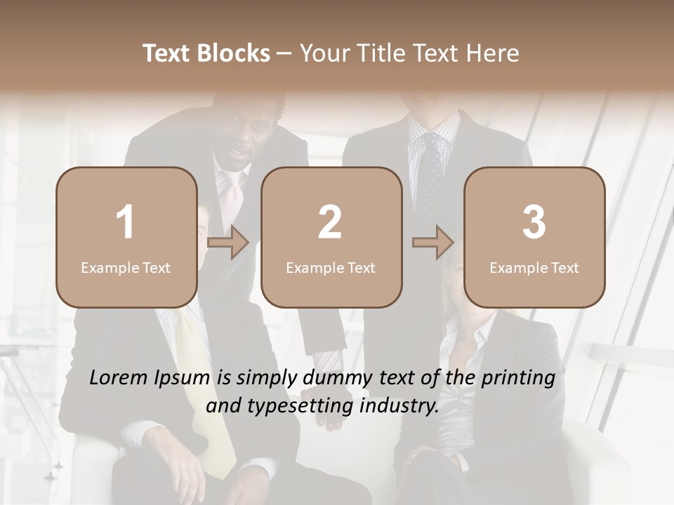 A Group Of Business People Standing Around A Table PowerPoint Template