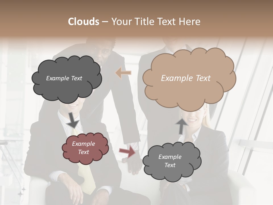 A Group Of Business People Standing Around A Table PowerPoint Template