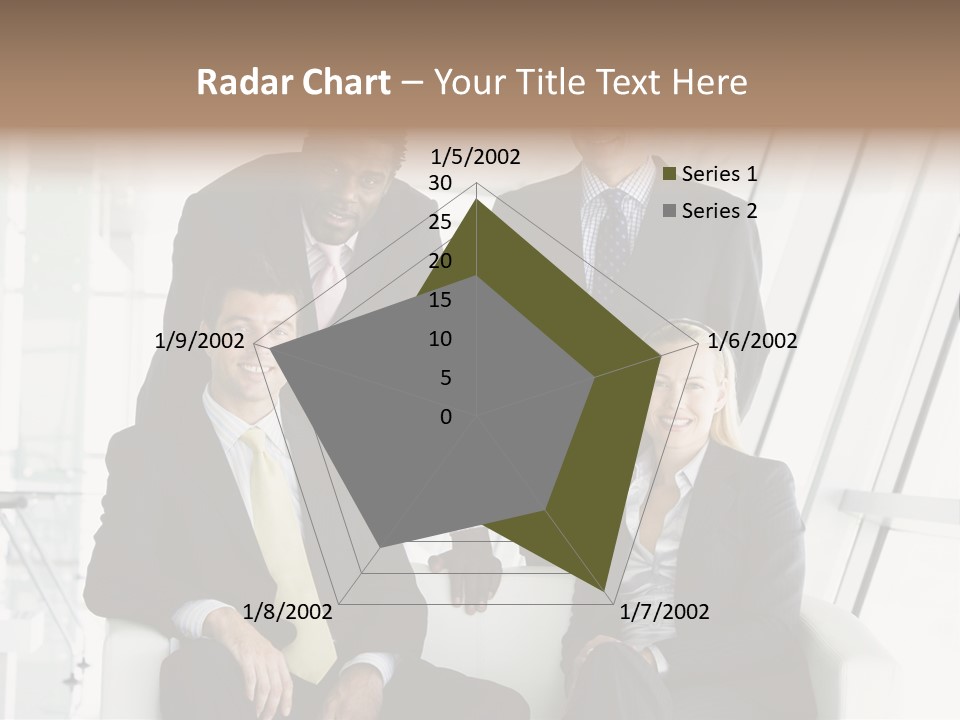 A Group Of Business People Standing Around A Table PowerPoint Template
