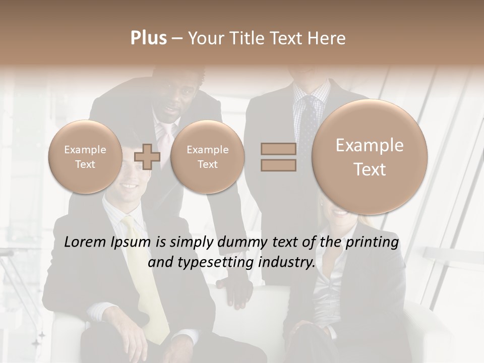 A Group Of Business People Standing Around A Table PowerPoint Template