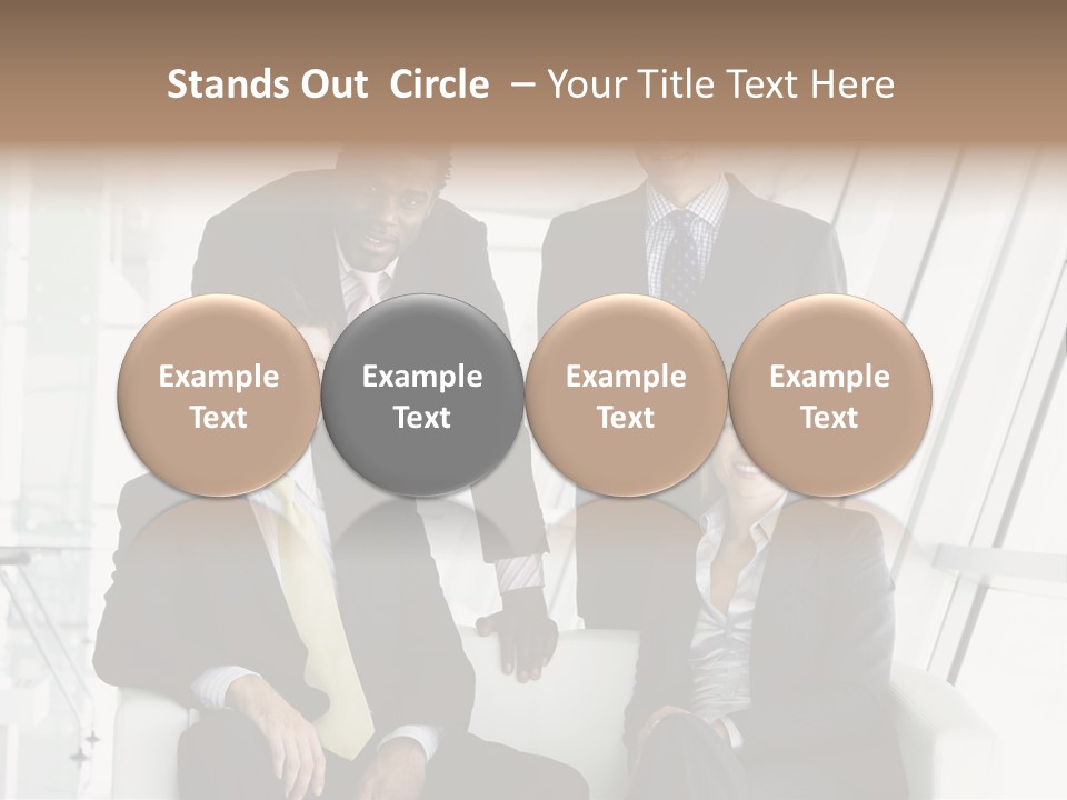 A Group Of Business People Standing Around A Table PowerPoint Template