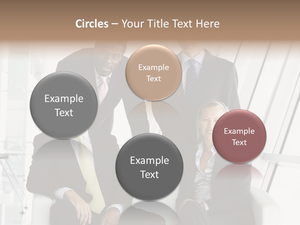 A Group Of Business People Standing Around A Table PowerPoint Template