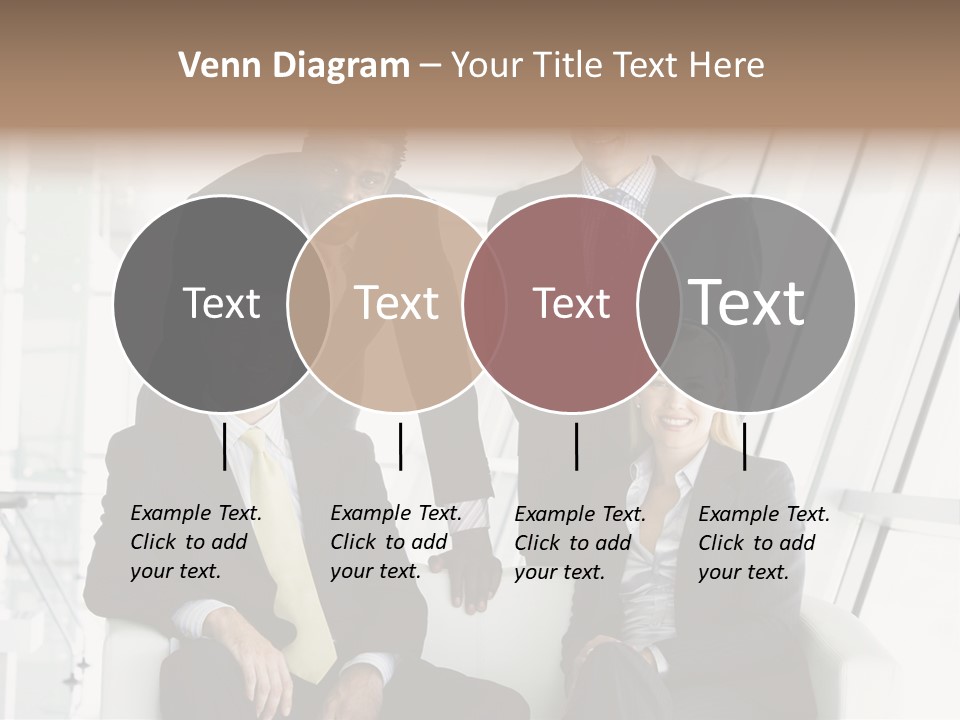 A Group Of Business People Standing Around A Table PowerPoint Template