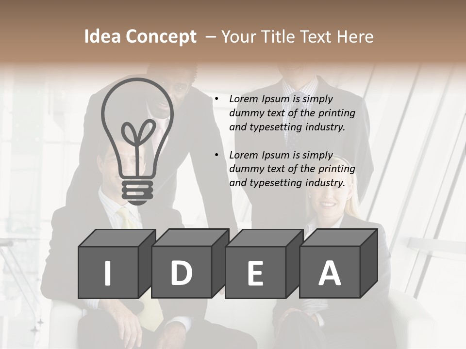 A Group Of Business People Standing Around A Table PowerPoint Template