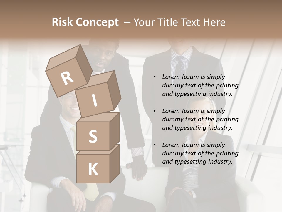 A Group Of Business People Standing Around A Table PowerPoint Template