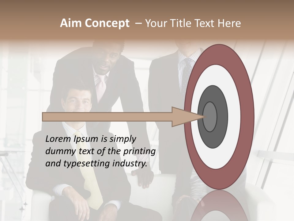 A Group Of Business People Standing Around A Table PowerPoint Template