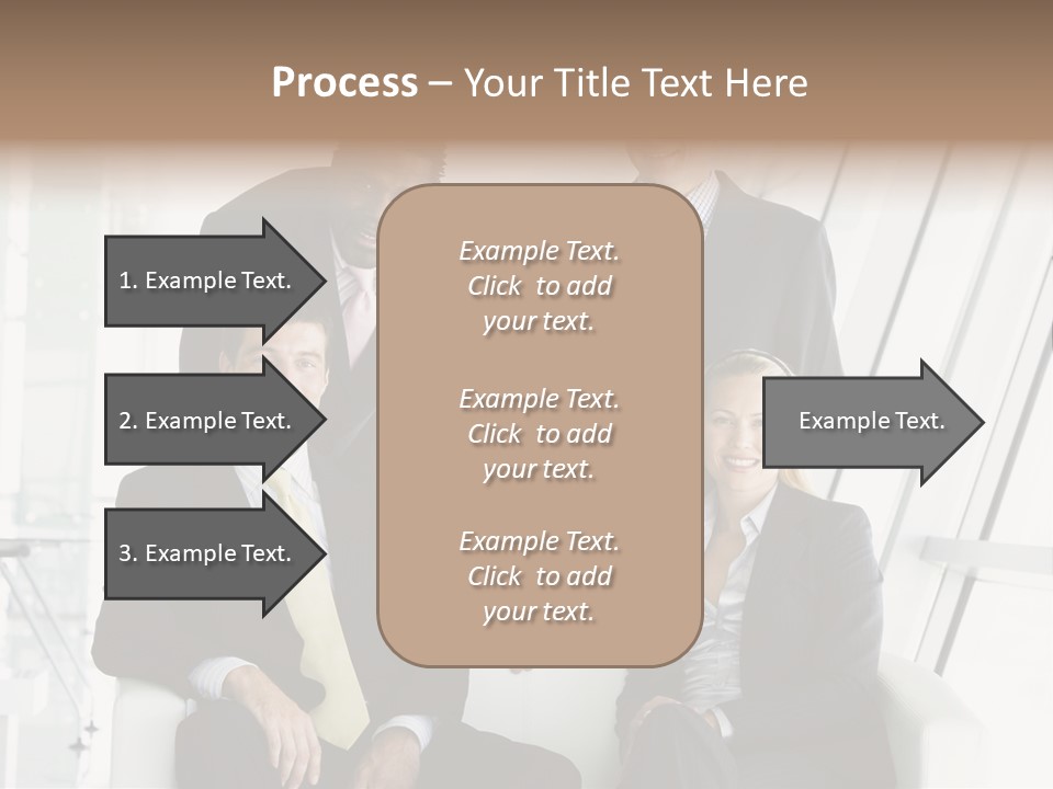 A Group Of Business People Standing Around A Table PowerPoint Template