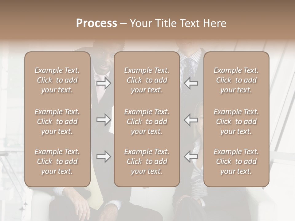 A Group Of Business People Standing Around A Table PowerPoint Template