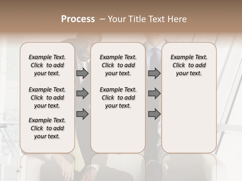 A Group Of Business People Standing Around A Table PowerPoint Template