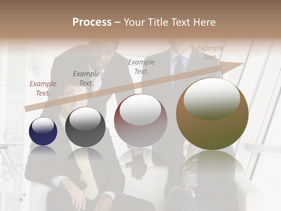 A Group Of Business People Standing Around A Table PowerPoint Template