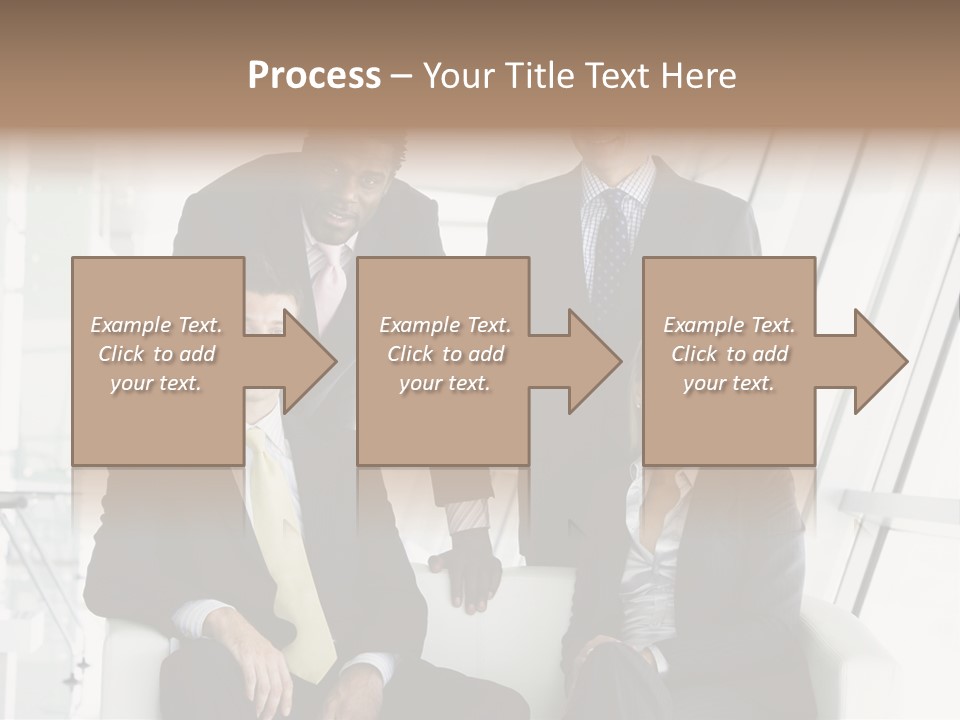 A Group Of Business People Standing Around A Table PowerPoint Template