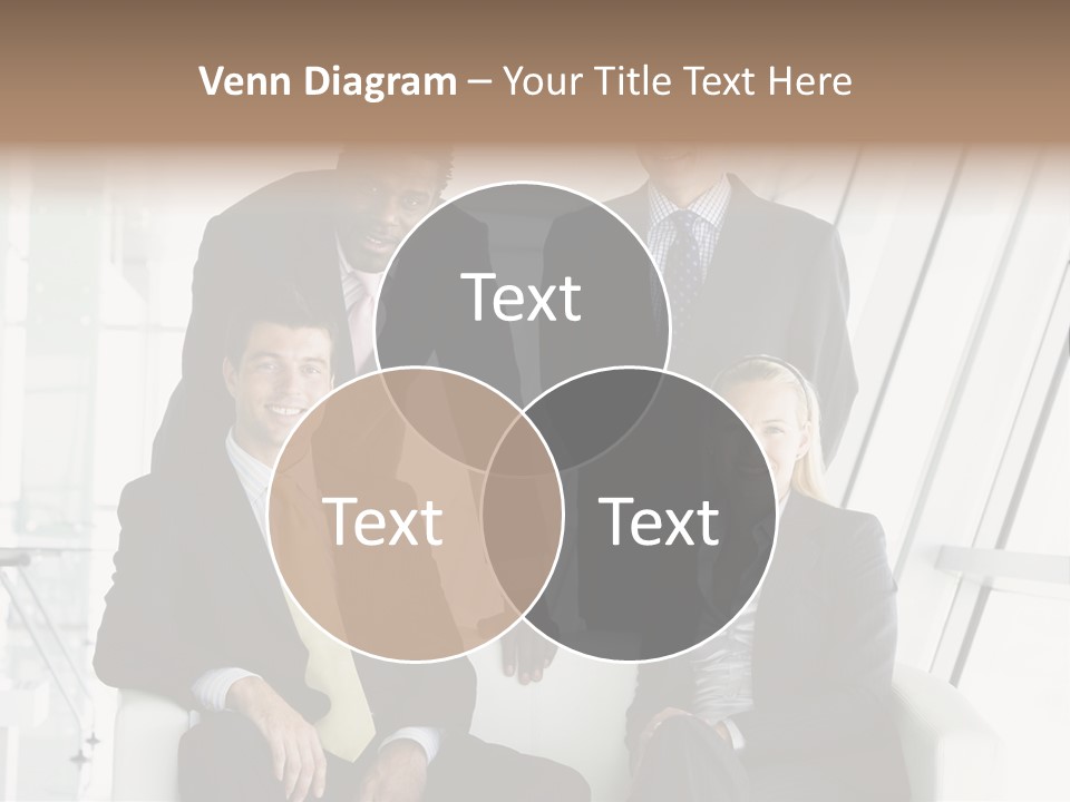 A Group Of Business People Standing Around A Table PowerPoint Template