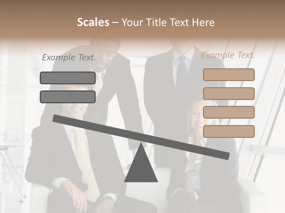 A Group Of Business People Standing Around A Table PowerPoint Template