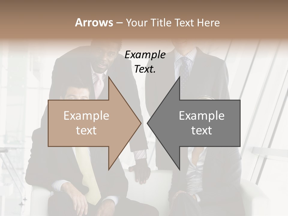 A Group Of Business People Standing Around A Table PowerPoint Template