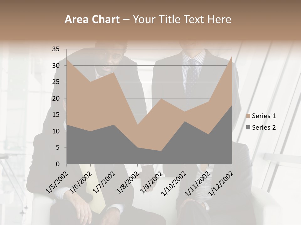 A Group Of Business People Standing Around A Table PowerPoint Template
