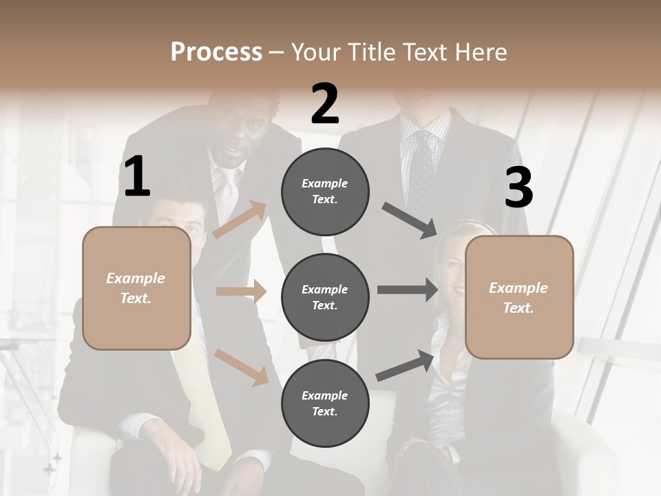 A Group Of Business People Standing Around A Table PowerPoint Template