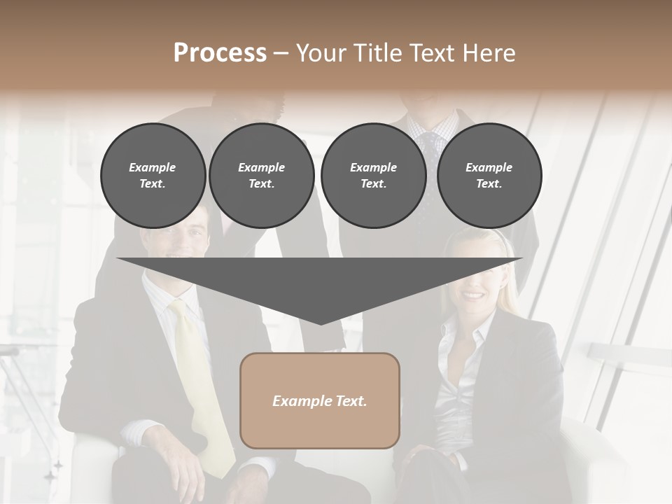 A Group Of Business People Standing Around A Table PowerPoint Template