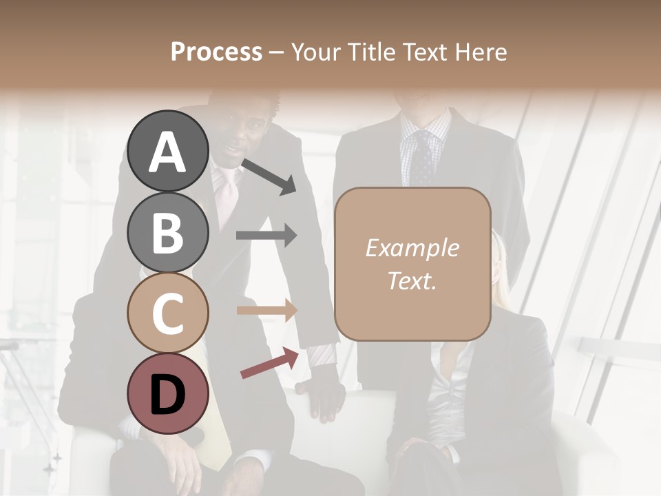 A Group Of Business People Standing Around A Table PowerPoint Template