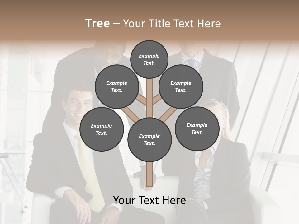 A Group Of Business People Standing Around A Table PowerPoint Template