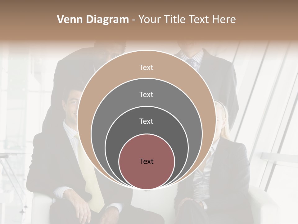 A Group Of Business People Standing Around A Table PowerPoint Template