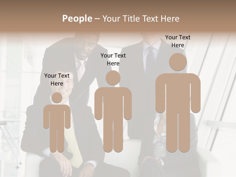 A Group Of Business People Standing Around A Table PowerPoint Template