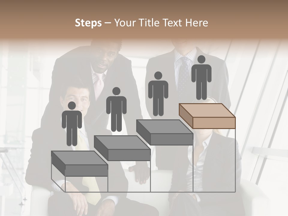 A Group Of Business People Standing Around A Table PowerPoint Template