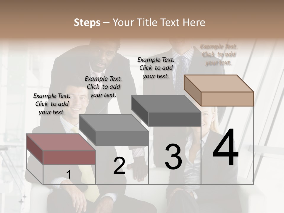 A Group Of Business People Standing Around A Table PowerPoint Template