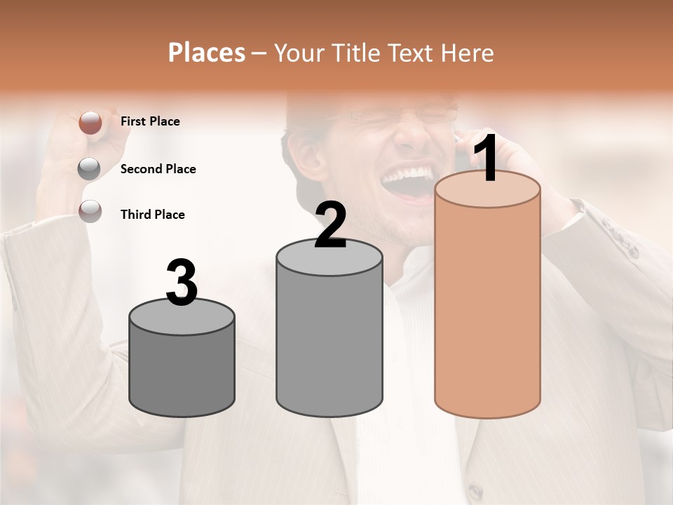 A Man In A Suit Talking On A Cell Phone PowerPoint Template