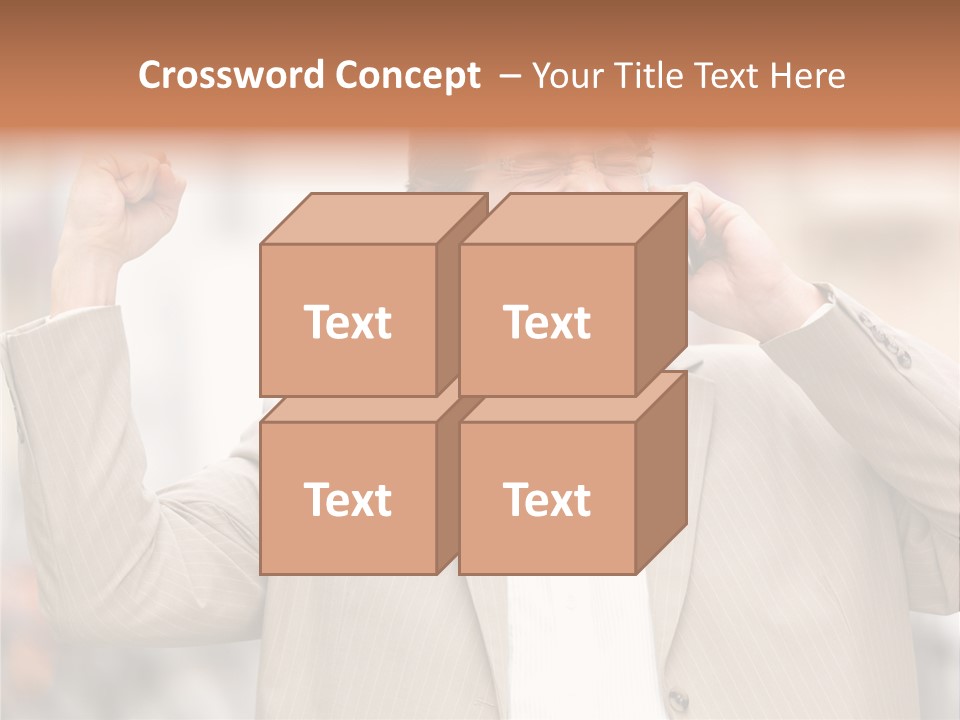 A Man In A Suit Talking On A Cell Phone PowerPoint Template