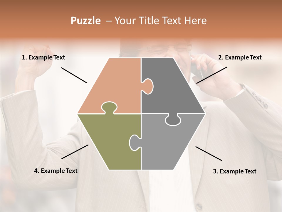 A Man In A Suit Talking On A Cell Phone PowerPoint Template