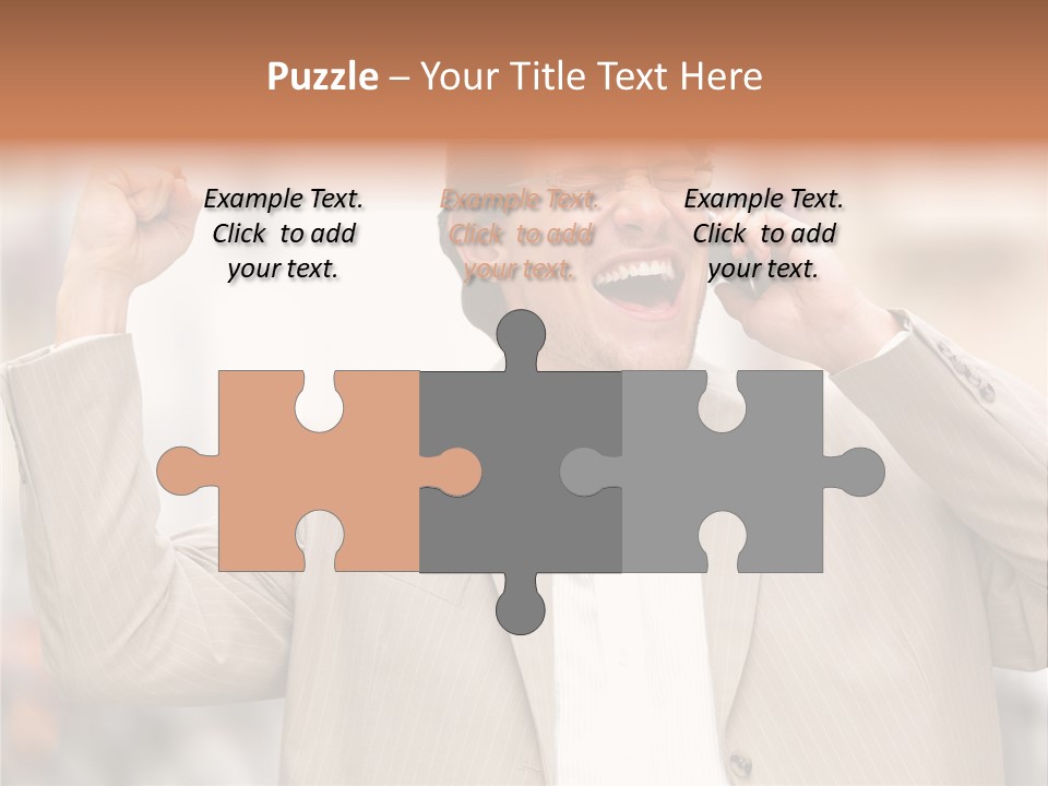 A Man In A Suit Talking On A Cell Phone PowerPoint Template