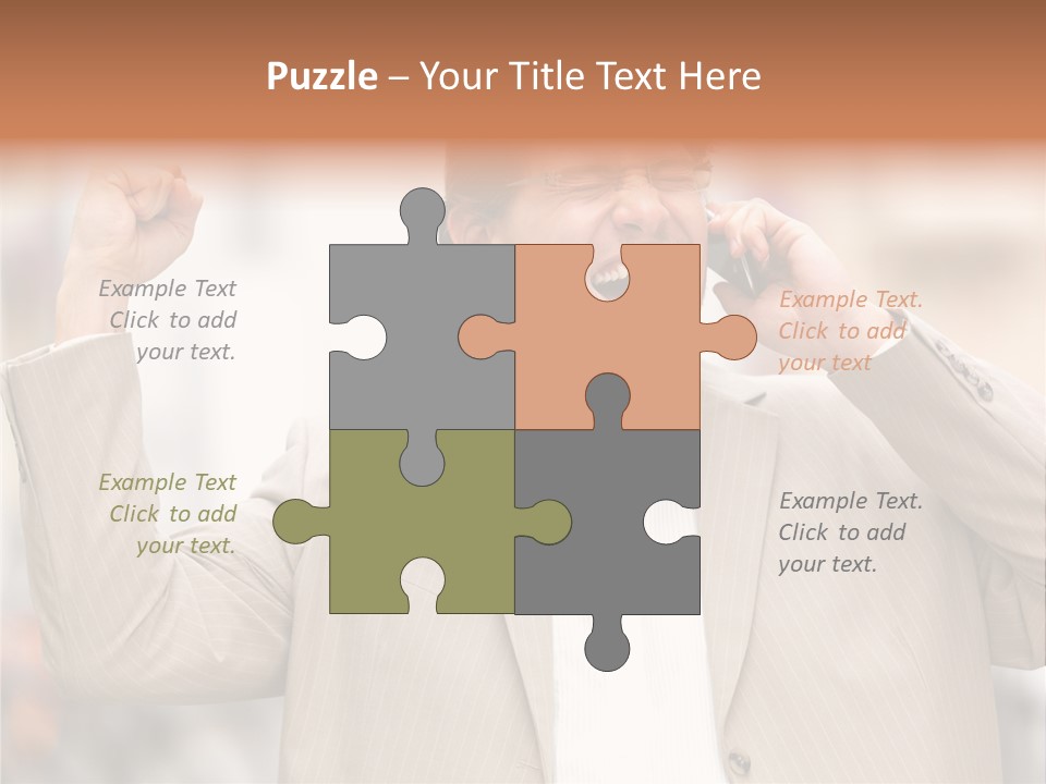 A Man In A Suit Talking On A Cell Phone PowerPoint Template