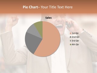 A Man In A Suit Talking On A Cell Phone PowerPoint Template