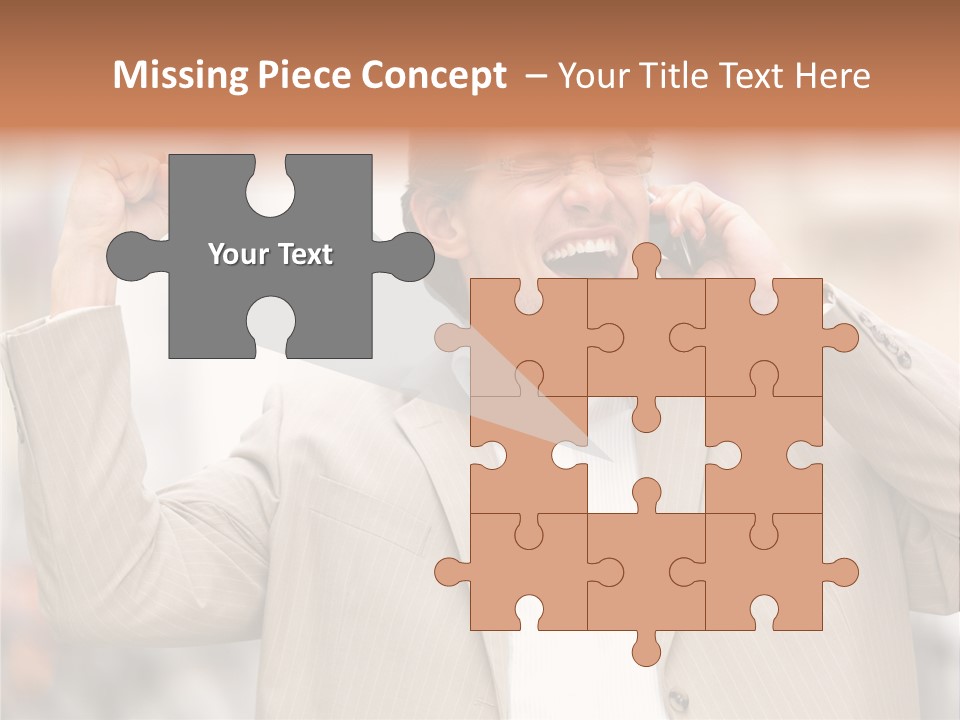 A Man In A Suit Talking On A Cell Phone PowerPoint Template