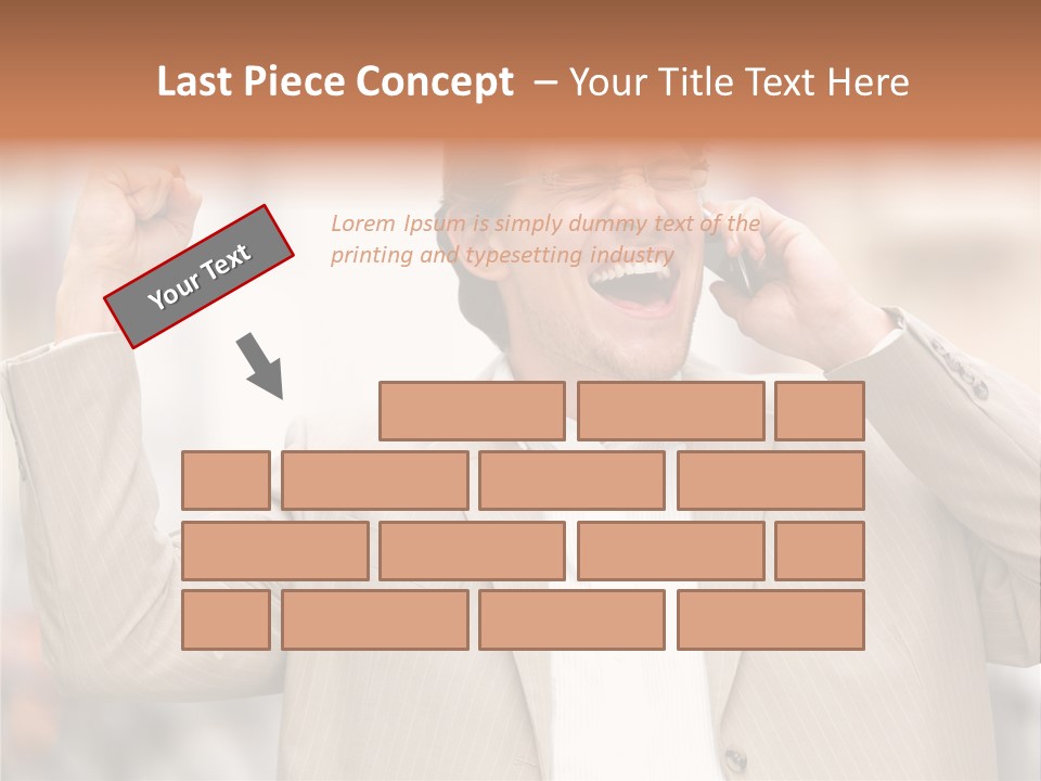 A Man In A Suit Talking On A Cell Phone PowerPoint Template