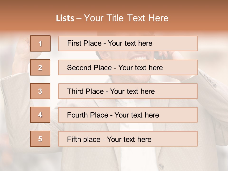 A Man In A Suit Talking On A Cell Phone PowerPoint Template