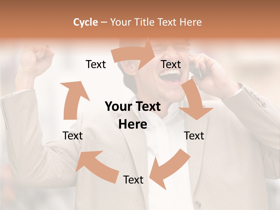 A Man In A Suit Talking On A Cell Phone PowerPoint Template