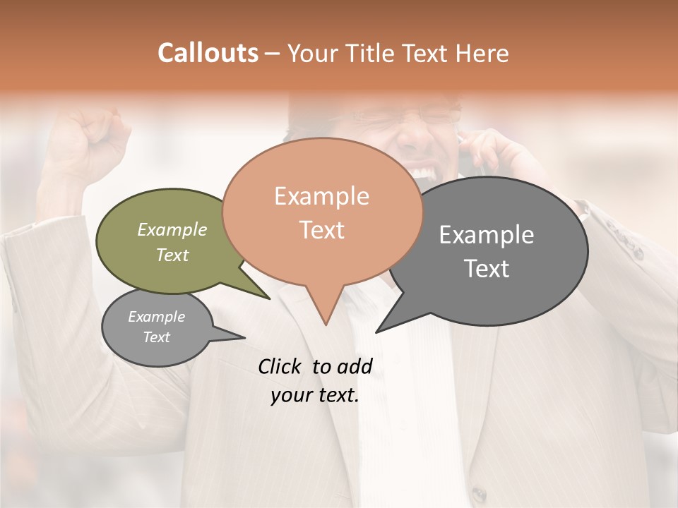 A Man In A Suit Talking On A Cell Phone PowerPoint Template