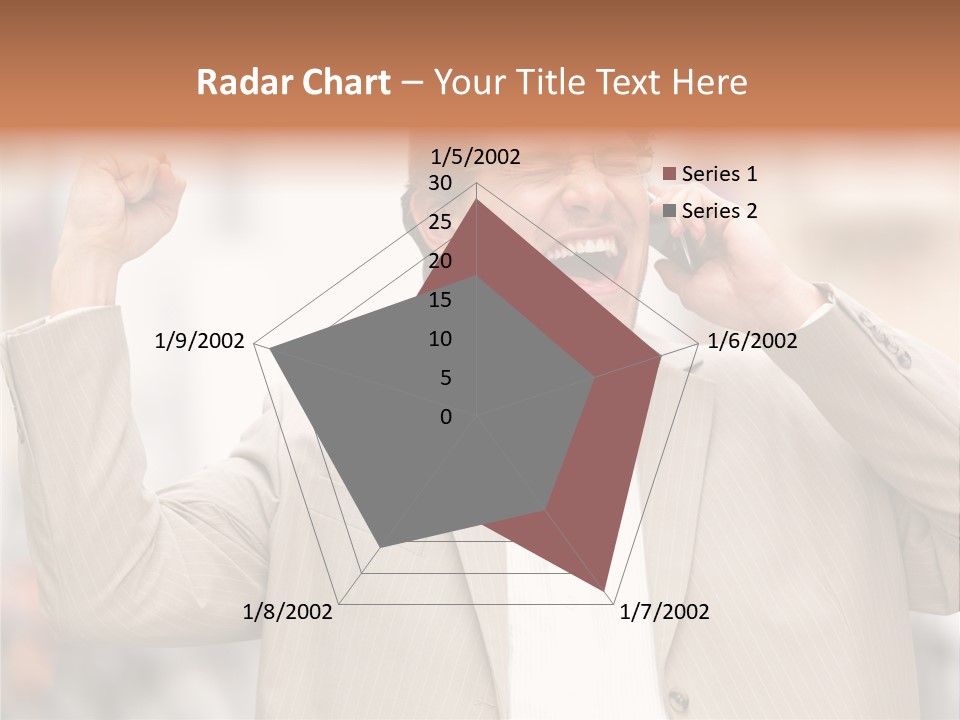 A Man In A Suit Talking On A Cell Phone PowerPoint Template